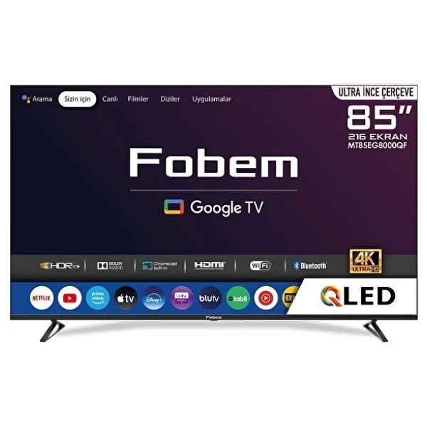 Strong MT85EG8000QF 4K Ultra HD 85" 216 Ekran Uydu Alıcılı Google Smart QLED TV
