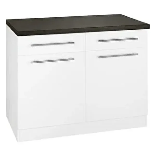 Tdesigno Vera Mutfak 2 Çekmeceli 2 Kapaklı Alt Modül -90 Cm - Çok Amaçlı Dolap -tezgah Dahil Beyaz
