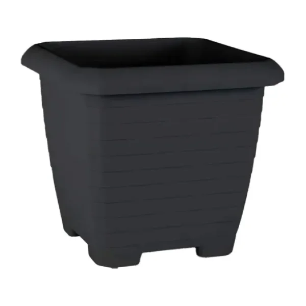 ToXA 44 Litre Tabaksız Antrasit Kare Büyük Boy Plastik Bahçe Çiçek Saksısı Hisar Kale No4