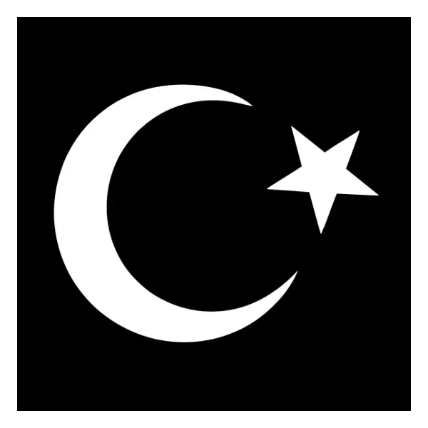 Türk Bayrağı Oto Sticker Beyaz 32X24 cm