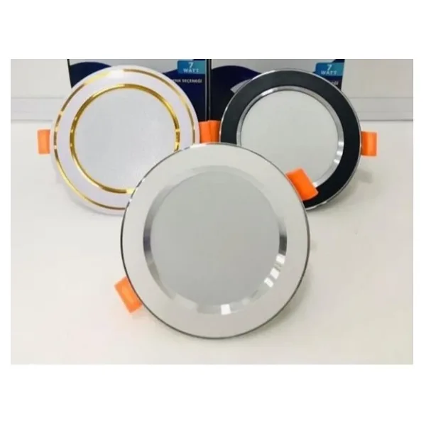 7W 3 Renk Sıva Altı Led Downlight Spot - Gold Kasa 10 Adet
