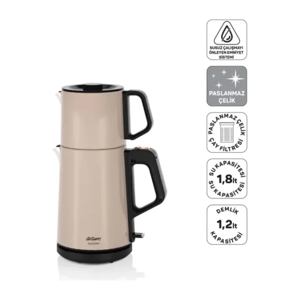 Arzum AR3149 Teacharm Sorgül Buğdayı 1800 W Çelik Çay Makinesi