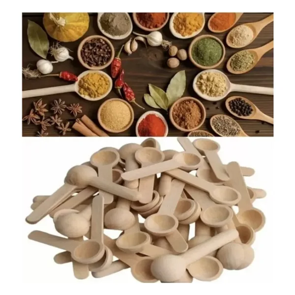 Bambu Baharat ve Reçel Kaşığı 6 Adet - Renkli