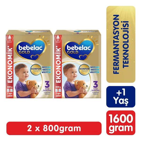 Bebelac Gold 3 Devam Sütü 800 gr 2 Adet