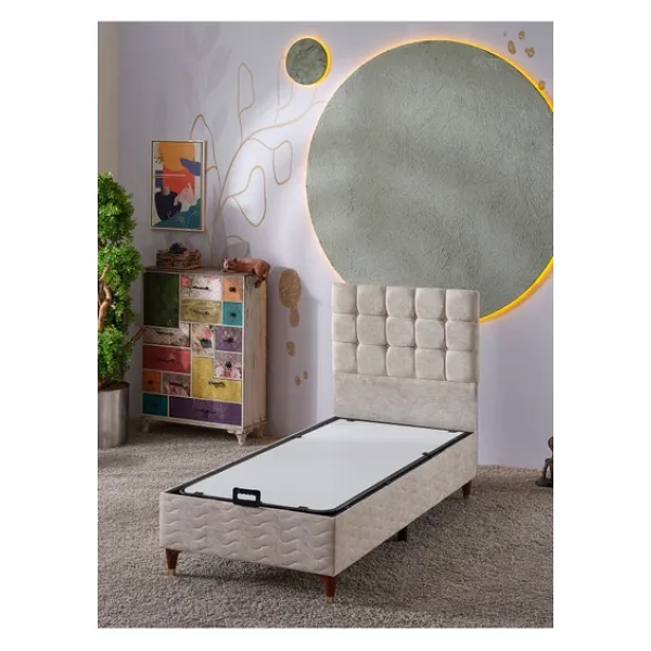 Beehanem Bengü 90x190 Tek Kişilik (Baza Başlık) 2 Li Set (Jeryy Krem)