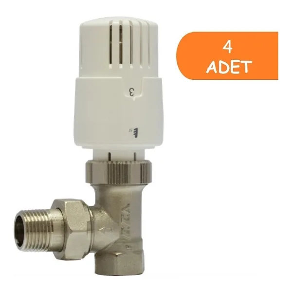 E.C.A. TRV4 602120755 1/2" 5 Adet Termostatik Köşe Radyatör Vanası