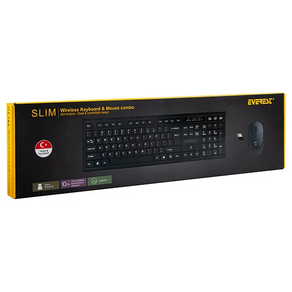 Everest KM-6121 Siyah Kablosuz Klavye Mouse Seti