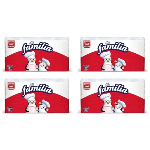 Familia 200'lü Peçete (4 Paket x 200 Yaprak)