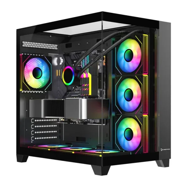 GamePower Warcry TopGlass 750W 4xARGB Temperli Cam ATX Siyah Gaming (Oyuncu) Kasa