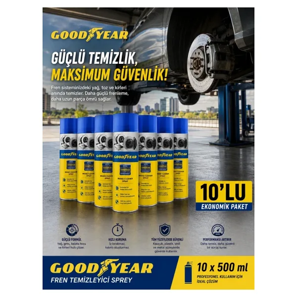 GOODYEAR 10'LU SET FREN BALATA TEMİZLEME SPREYİ