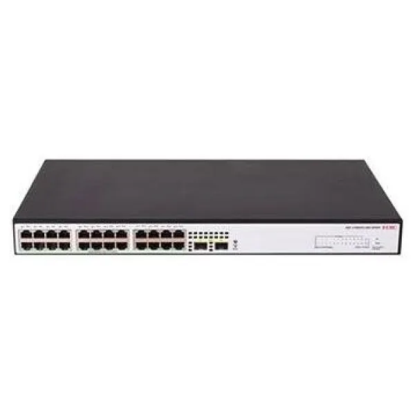 H3C S1600V2-26P-HPWR 24 24 PORT 10/100/1000 24 PORT POE 2 X SFP 370 WATT YONETILEBILIR RACK MOUNT SWITCH