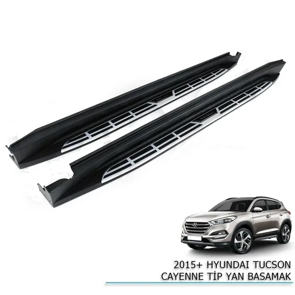 Hyundai Tucson Uyumlu 2016 - Oto Koruma Yan Basamak Oem Square Style(Kopya)