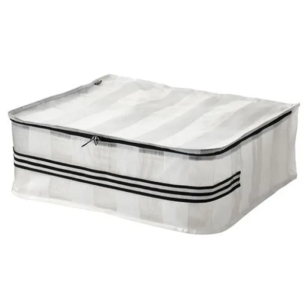 IKEA Saklama Kutusu,hurç Fermuarlı 55x49x19 Cm Meridyendukkan Beyaz-siyah Renk Dolap Içi Düzenleyici