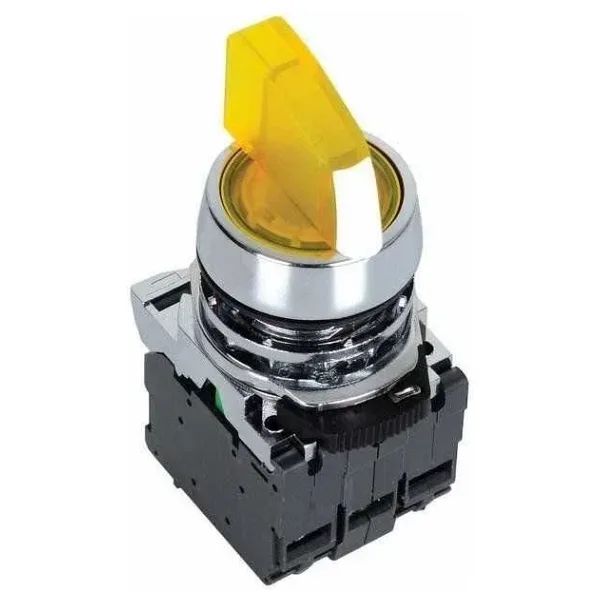 ISM-BK135M5 220V Metal Sarı Işıklı Mandal Buton 1-0-2