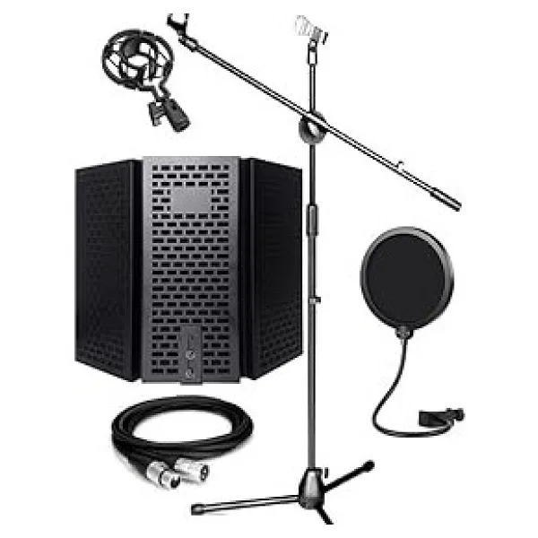 Lastvoice PF-30X Mikrofon Standı Yalıtım Paneli XLR Kablo Pop Filter