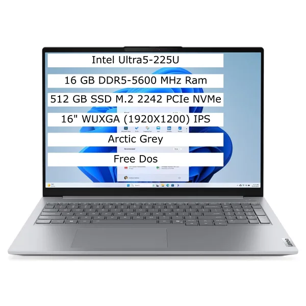 Lenovo ThinkBook 16 G8 IAL 21SK007VTX Ultra 5 225U 16 GB 512 GB SSD Intel Graphics 16" WUXGA Notebook