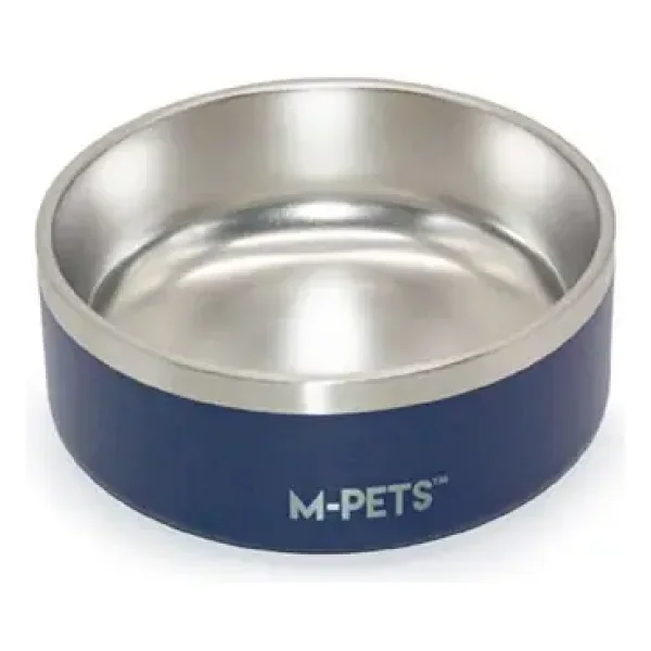 M-PETS Eskimo Çift Cidarlı Köpek Mama Kabı 1,25 Litre Mavi