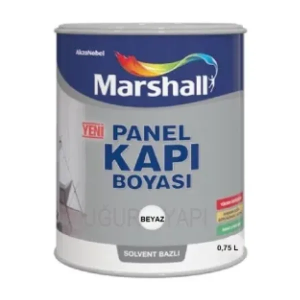 Marshall Solvent (Tiner) Bazlı Sentetik Amerikan Panel Kapı Boyası 0,75 Lt - Beyaz - 0.75