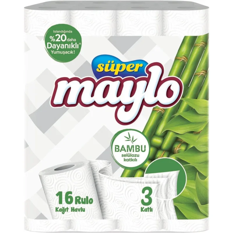 Maylo Süper Bambu Katkılı 16'lı Kağıt Havlu