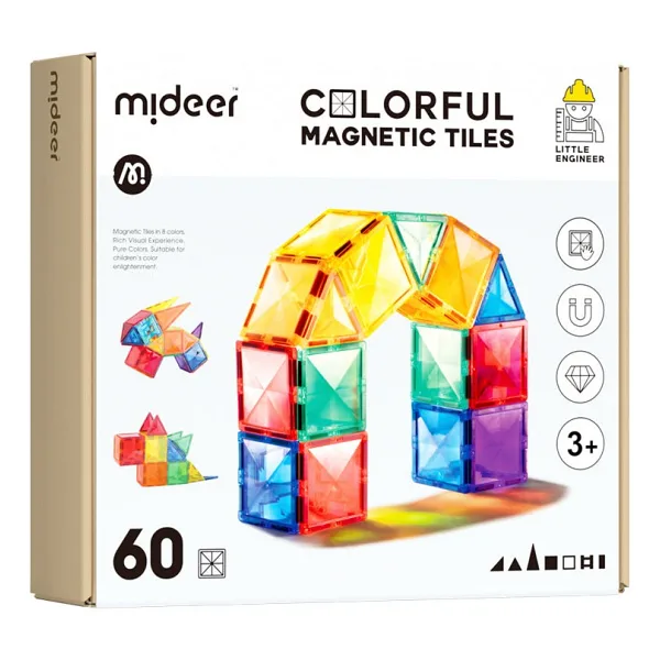 Mideer Renkli Magnetic Tiles CT1210 60 Parça Blok Oyuncak