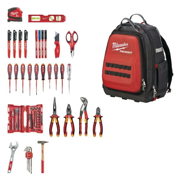 Milwaukee Packout 4932498407 76 Parça Elektrikçi Takım Sırt Çantası