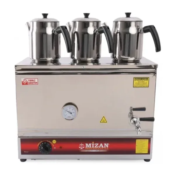 Mizan 60 Model 3 Demlikli Pleytsiz 40 Lt. Çay Kazanı + 3 Adet Demlik Hediyeli Mc218