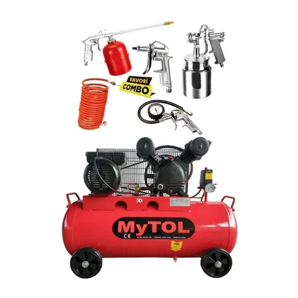 Mytol 100 Litre Yağlı Sesli Hava Kompresörü 8 Bar Ve Havalı Alet Seti Boya Seti