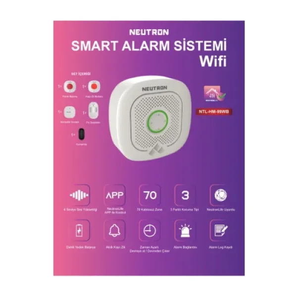Neutron NTL-HM-99WB Wi-Fi Akıllı Alarm Seti