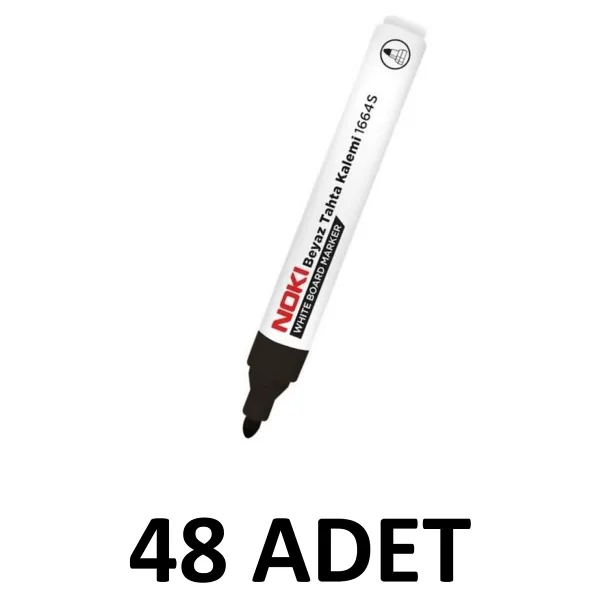 Noki 48 Adet 1664S Yazı Tahtası Kalemi Yuvarlak Uç Siyah