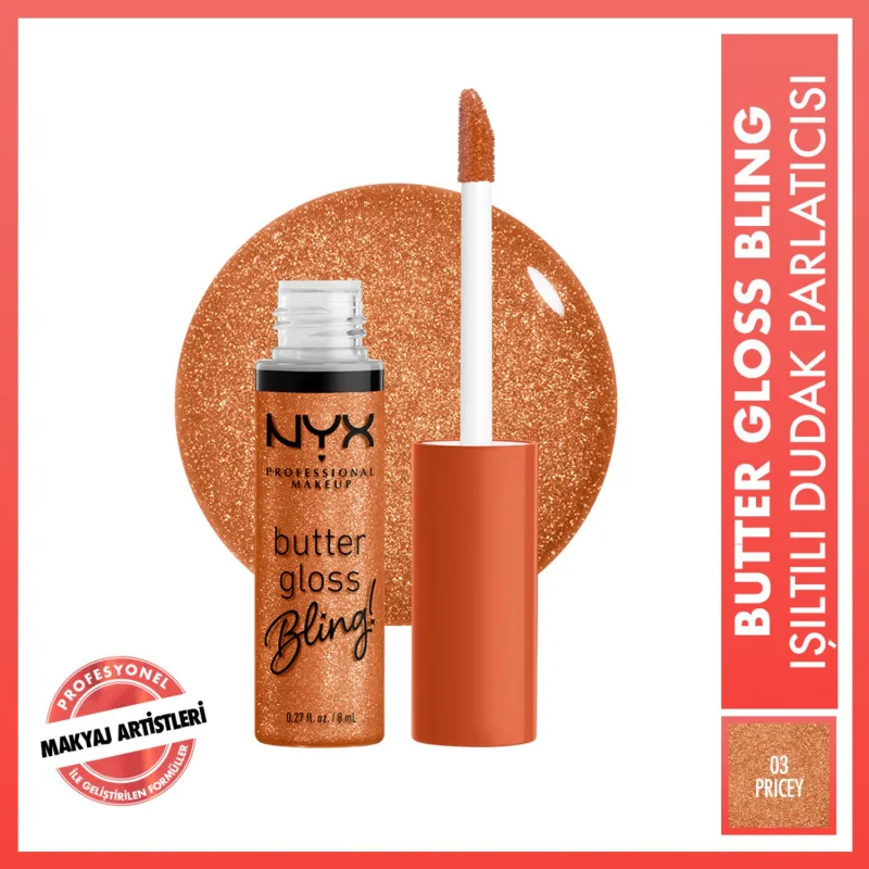 NYX Professional Makeup Butter Gloss Bling Işıltılı Dudak Parlatıcısı