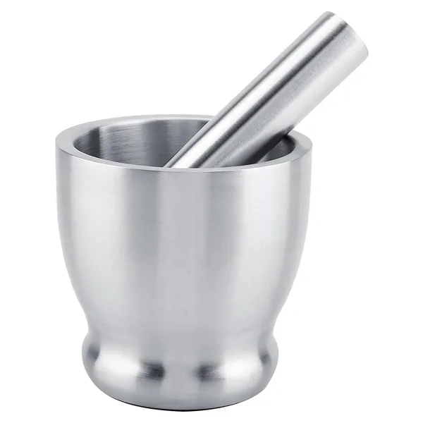 Orret Home 304 Paslanmaz Çelik Havan Seti - Kaymaz Tabanlı,Sarımsak Ezici, Baharat ve Ot Öğütücü, Profesyonel Mutfak Gereci, Kolay Temizlenebilir Ergonomik Tasarım (Ø 12,5 Cm)