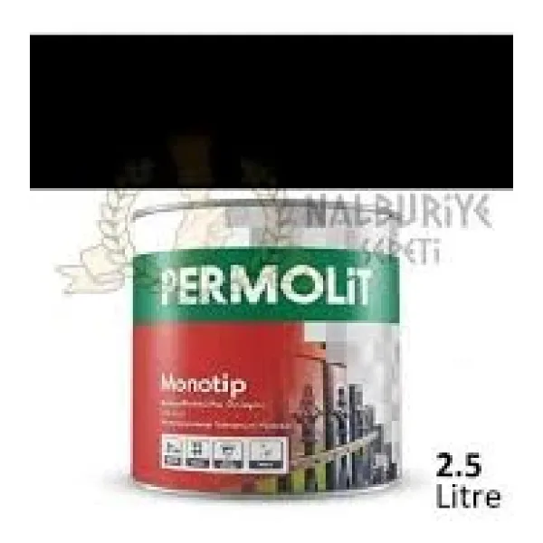 Permolit Monotip Astarlı Antipas Boya Siyah 2.5 Lt.