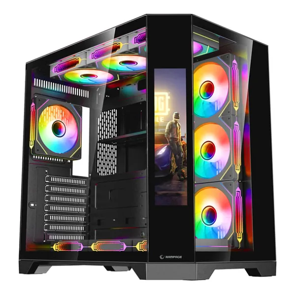 Rampage Nova Siyah LCD Ekran ARGB Fanlı ATX Oyuncu Kasası