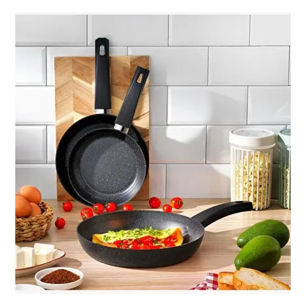 Schafer Black Stone 18-22-26 cm 3'lü Tava Seti