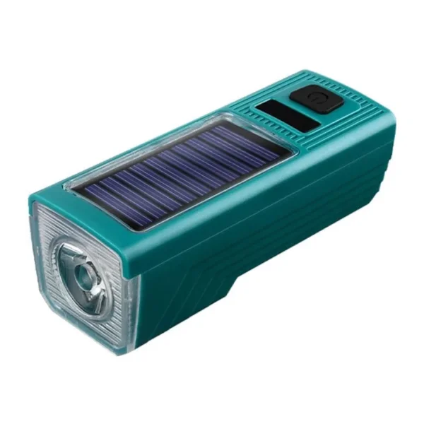 Schulzz 1000 Lümen 5 Modlu Su Geçirmez Solar Güneş Enerjili USB Şarjlı Bisiklet Farı Yeşil