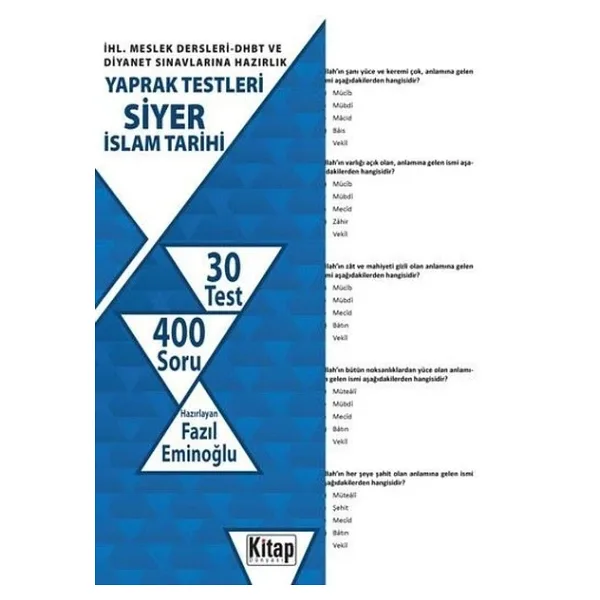 Siyer İslam Tarihi-İHL.Meslek Dersleri DHBT ve Diyanet Sınavlarına Hazırlık Yaprak Testleri
