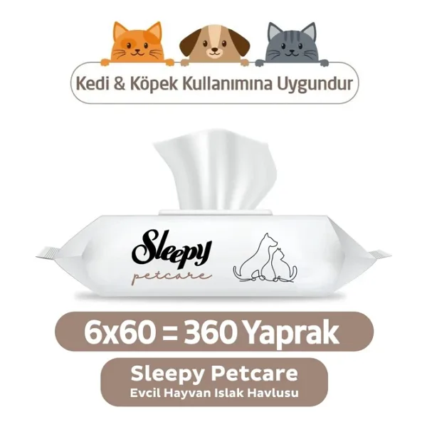 Sleepy Petcare Evcil Hayvan Islak Havlusu 6x60 Yaprak