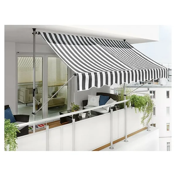 Sunfun Teleskopik Tente Gri-Beyaz 250X130 cm - Polyester - Yükseklik: 2 Mden 3 Mye Kadar Ayarlanabilir