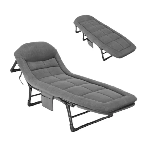 Sunup Sn-26974 Taşınabilir Ayarlanabilir 5 Kademe Sünger Kamp Yatak Şezlong (Açık Gri)