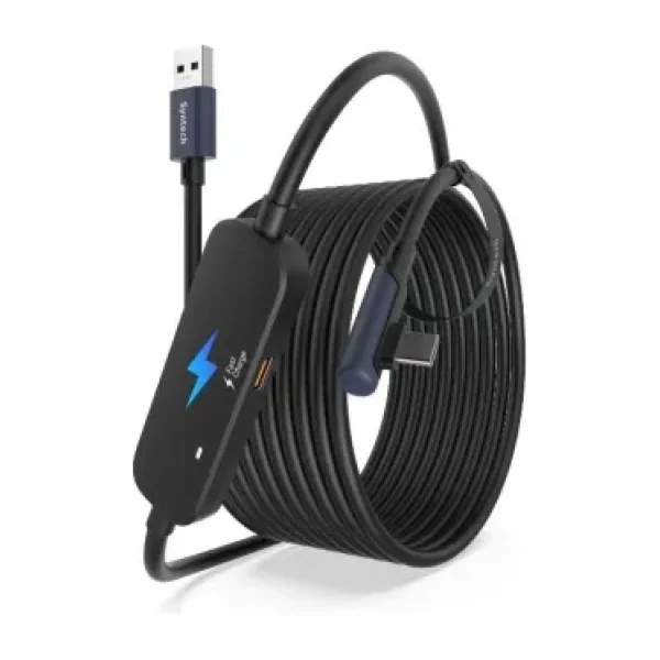 Syntech 5 M USB 3.0 Şarj ve Bağlantı Kablosu - Meta Quest 3s/quest 3/oculus Quest 2 Uyumlu, Ekstra Şarj Portlu Vr Pc/steamvr Oyun Kablosu - Siyah