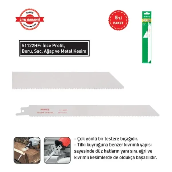 Tilki Kuyruğu 225 Mm (Çok Amaçlı) S1122hf (5 Adet)