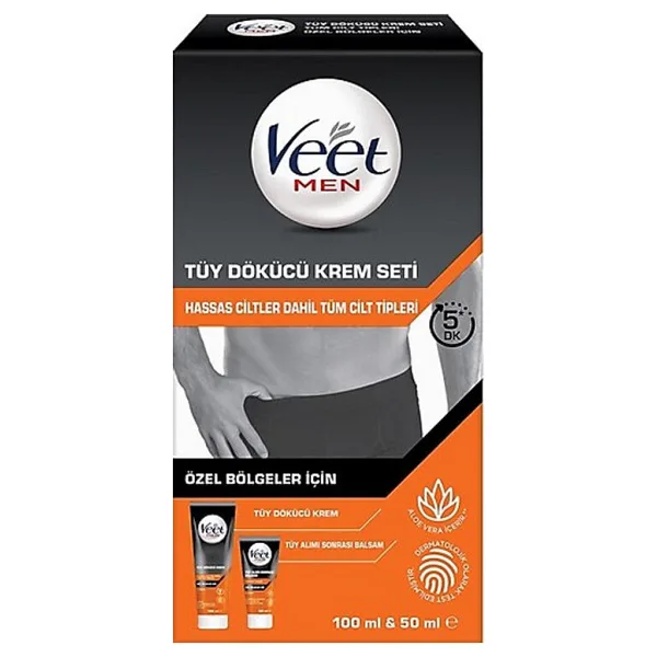 Veet Men Özel Bölgeler İçin Tüy Dökücü Krem Intimate Kit 100 ml + 50 ml Balsam