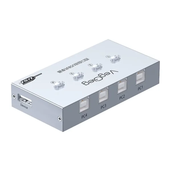 Veggieg USB 2.0 Anahtarlı 4 Portlu Yazıcı Printer Çoklayıcı Sharing Switch
