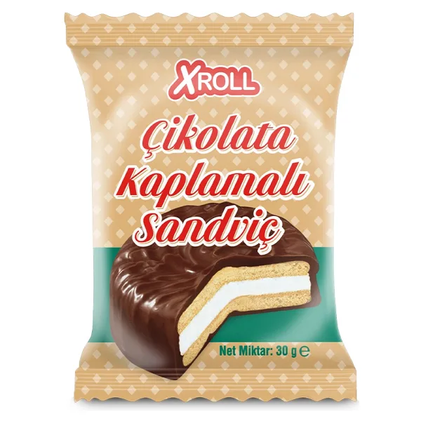 Xroll Çikolata Kaplı Marshmallow Bisküvi 30 gr