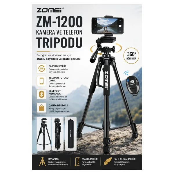 Zomei ZM-1200 Profesyonel Tripod