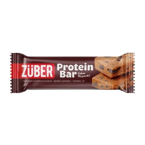 Züber Kakao Parçacıklı Protein Bar 35 gr
