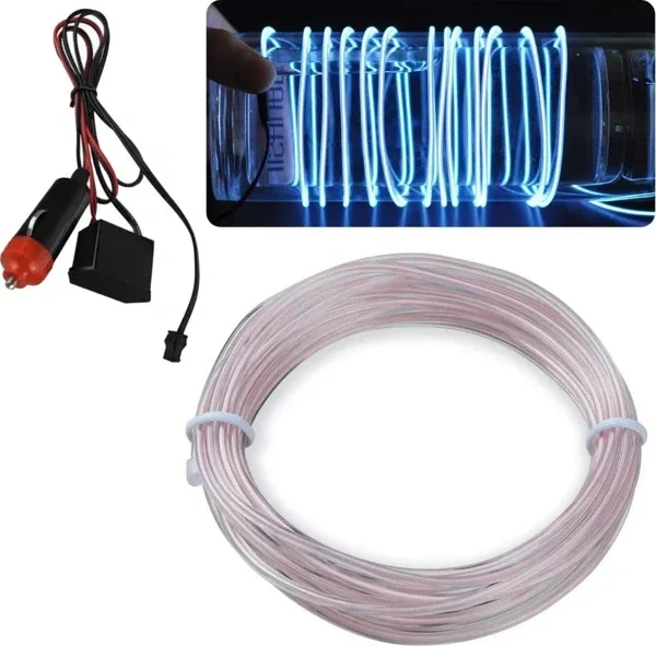 3 Metre Beyaz Araç İçi Torpido Ledi Renkli İp Neon İp Led Şerit Led Neon İp Led