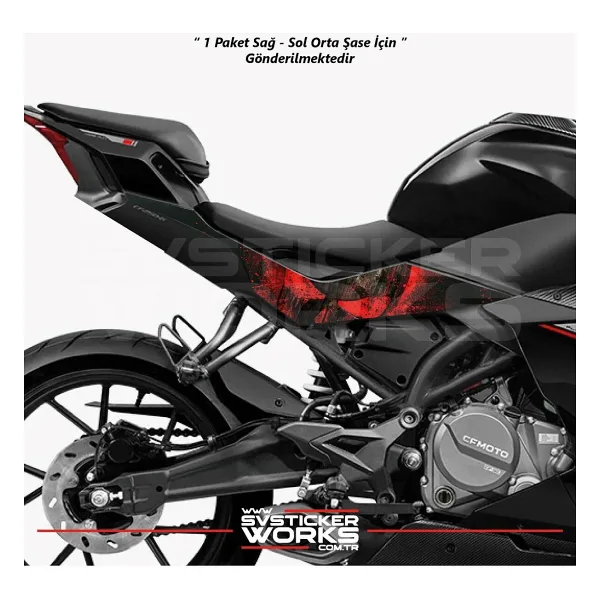 ARONA CFMOTO 250SR Orta Şase Kaplama Punisher Desen Sticker