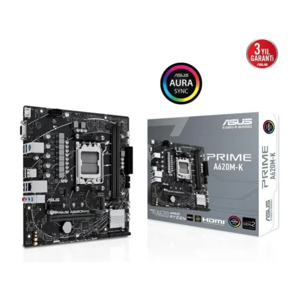 Asus Prime A620M-K AMD AM5 DDR5 Micro ATX Anakart