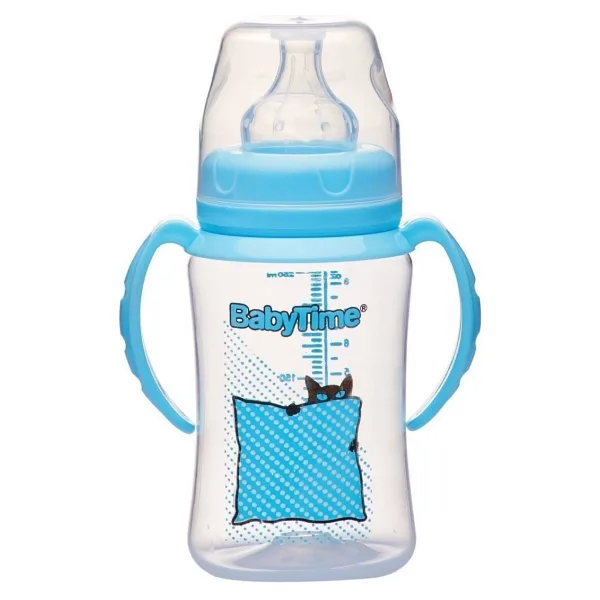 BabyTime BT077 Geniş Ağız Kulplu 250 ml PP Biberon